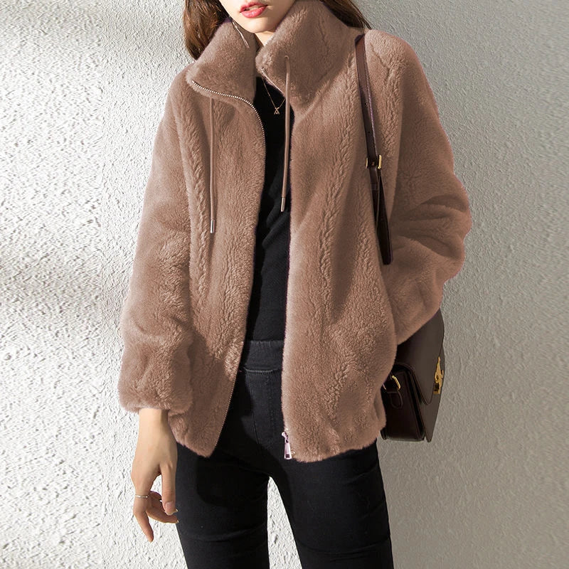 Mole de Lã Dupla Face Feminina com Gola Alta - Quente e Versátil - Outono/Inverno - Le Vie