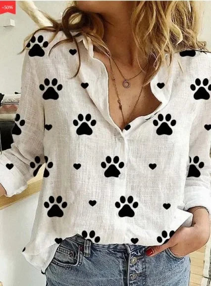 Blusa Feminina Vintage de Manga Longa em Linho e Algodão Premium para Primavera e Outono – Le Vie