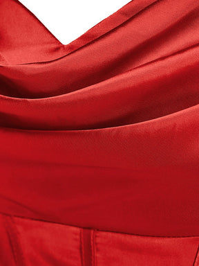 Vestido Longo Fenda Lateral e Decote Draped – Elegância e Sensualidade