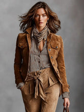 Jaqueta Feminina Casual Vintage de Botões com Colarinho - Manga Longa - Outono e Moda Retro - Le Vie