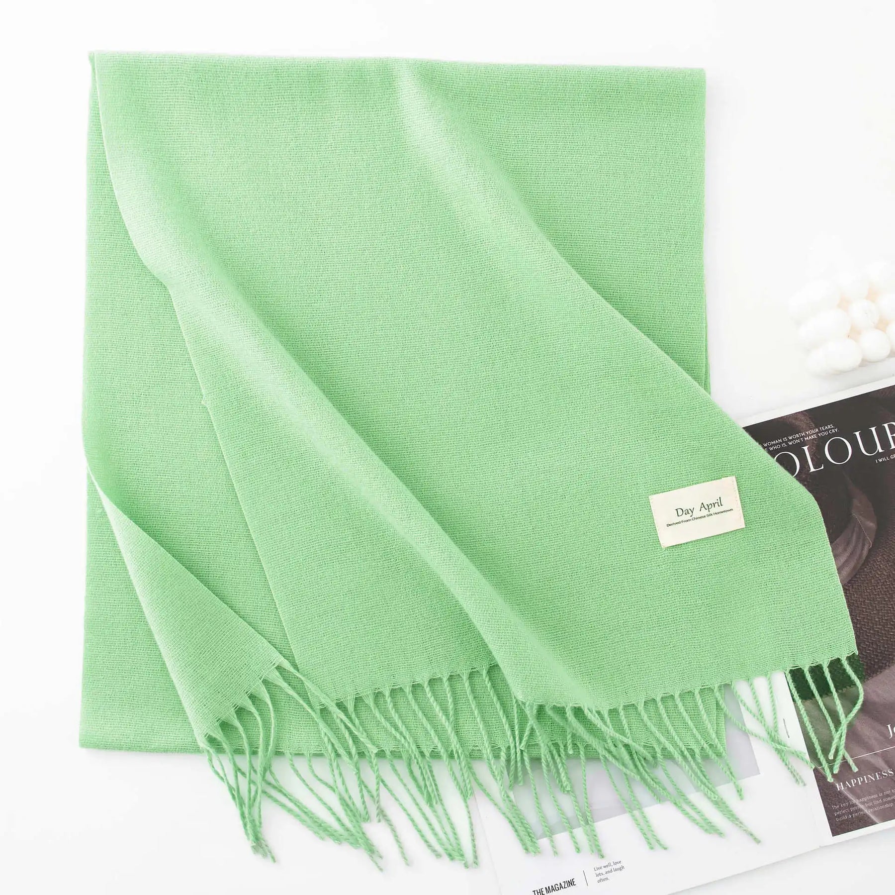 Cachecol Feminino de Inverno em Cashmere Malha com Efeito Xale 40x200cm Cor Sólida Elegante – Le Vie
