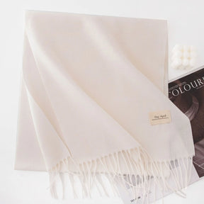 Cachecol Feminino de Inverno em Cashmere Malha com Efeito Xale 40x200cm Cor Sólida Elegante – Le Vie