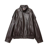 Jaqueta de Couro Feminina Oversized Estilo Motociclista em Pu Premium – Le Vie
