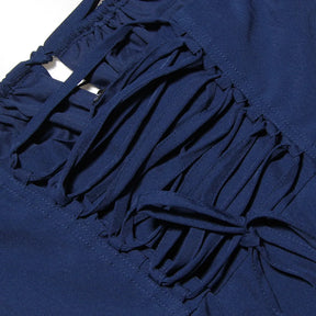 Vestido Midi Feminino com Busto Estruturado e Fenda em Tecido Leve – Le Vie