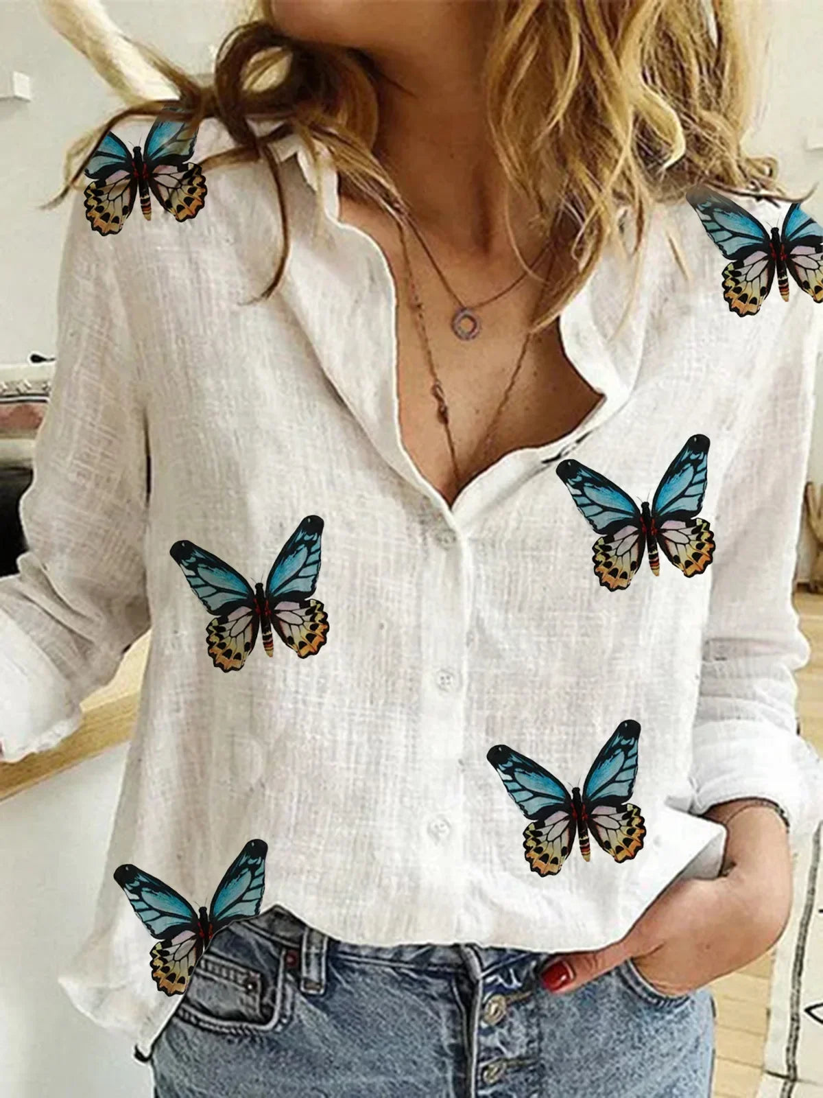 Blusa Feminina Vintage de Manga Longa em Linho e Algodão Premium para Primavera e Outono – Le Vie