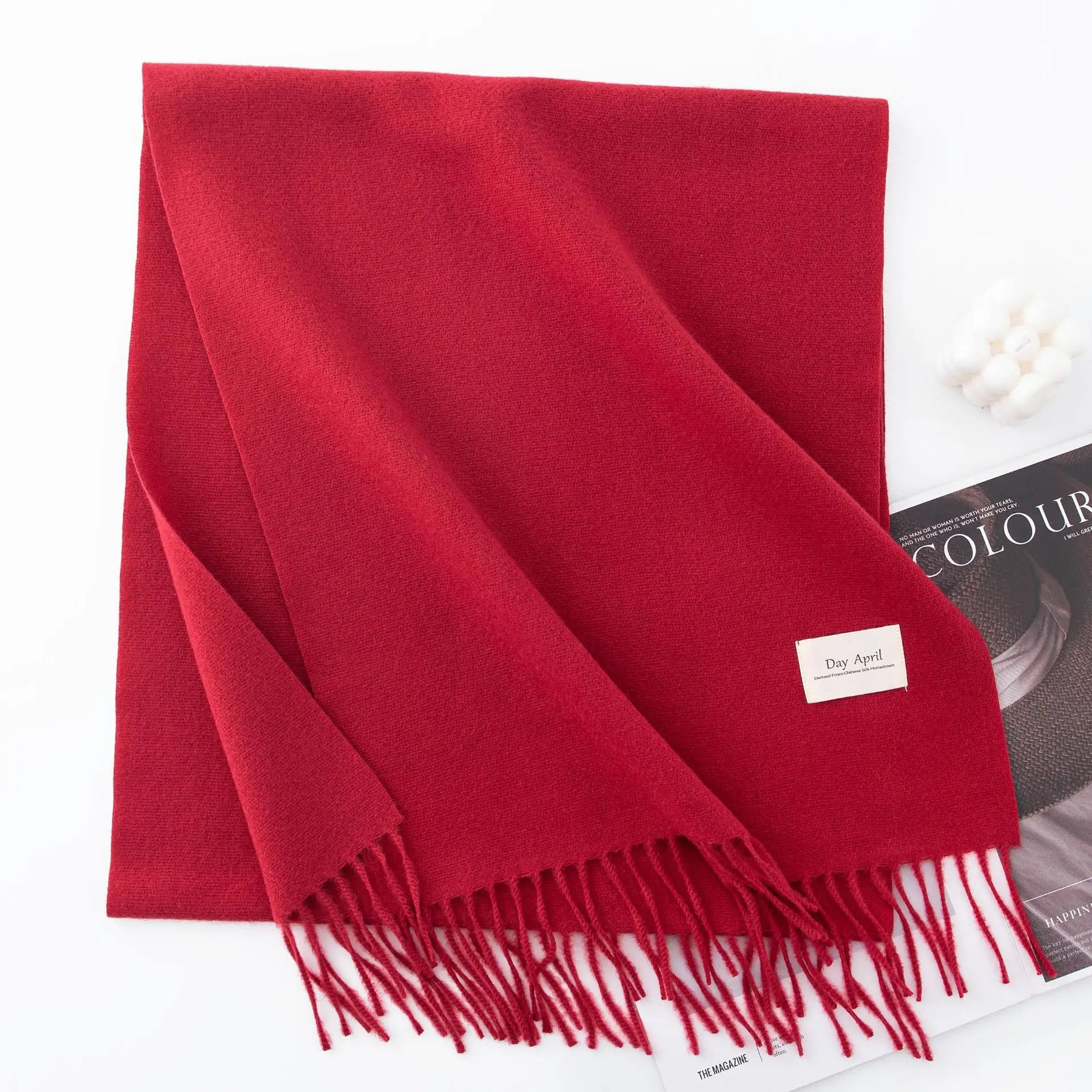 Cachecol Feminino de Inverno em Cashmere Malha com Efeito Xale 40x200cm Cor Sólida Elegante – Le Vie