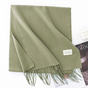Cachecol Feminino de Inverno em Cashmere Malha com Efeito Xale 40x200cm Cor Sólida Elegante – Le Vie