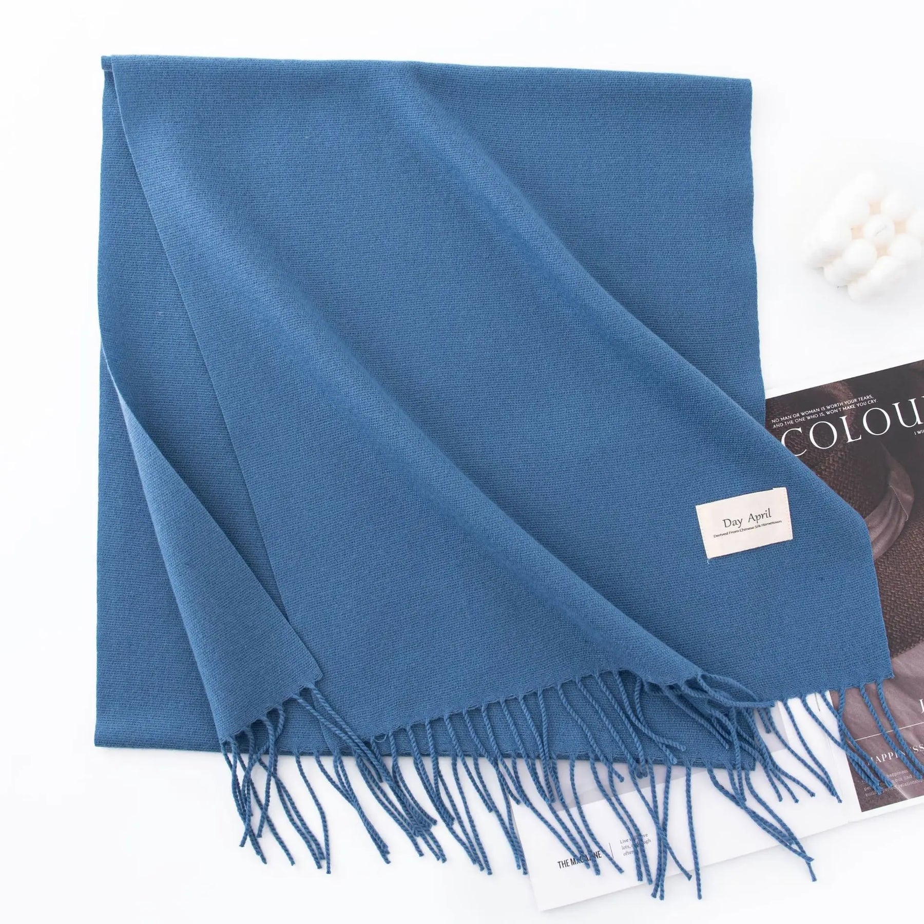 Cachecol Feminino de Inverno em Cashmere Malha com Efeito Xale 40x200cm Cor Sólida Elegante – Le Vie