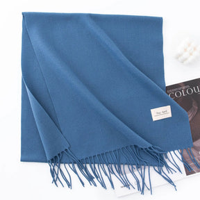 Cachecol Feminino de Inverno em Cashmere Malha com Efeito Xale 40x200cm Cor Sólida Elegante – Le Vie