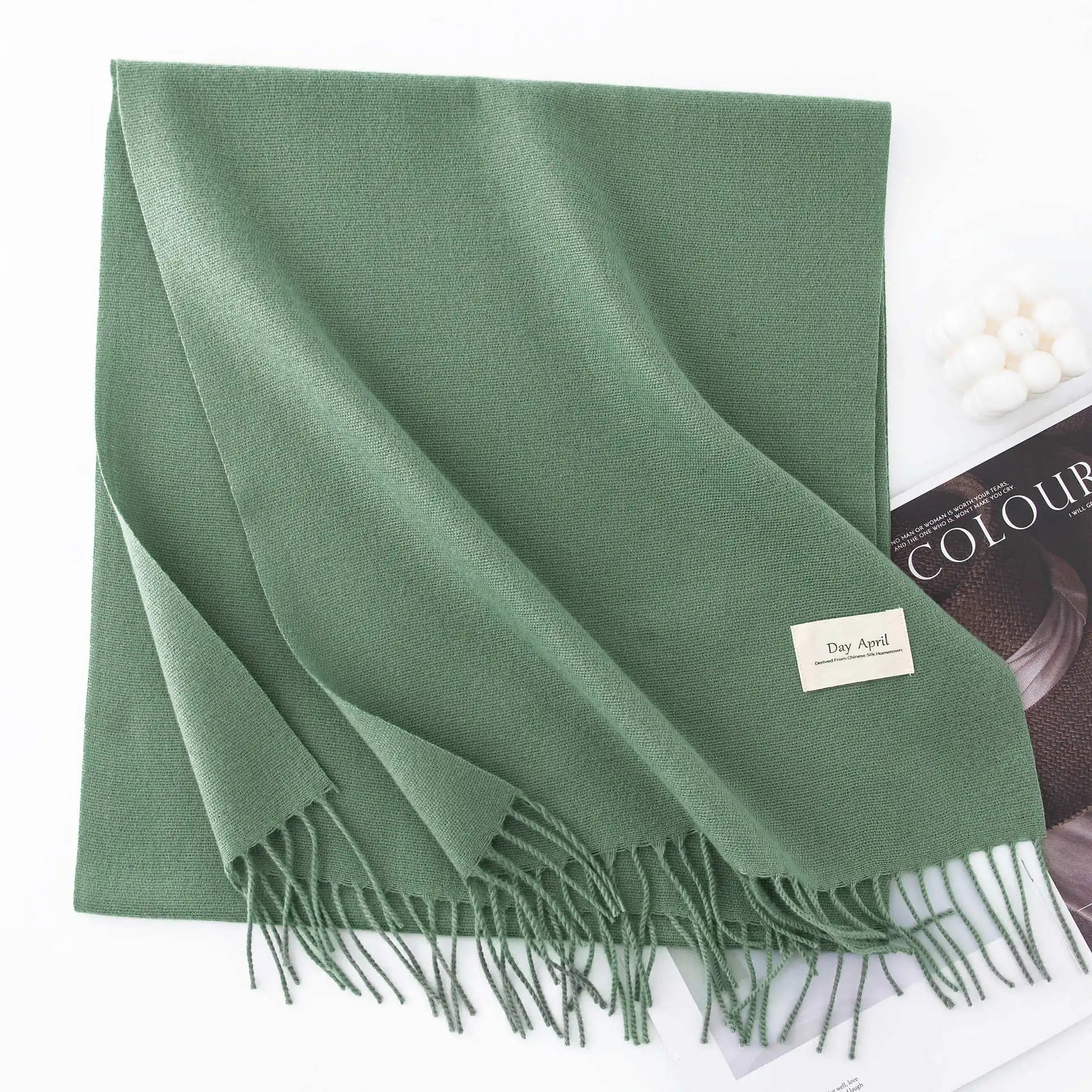 Cachecol Feminino de Inverno em Cashmere Malha com Efeito Xale 40x200cm Cor Sólida Elegante – Le Vie