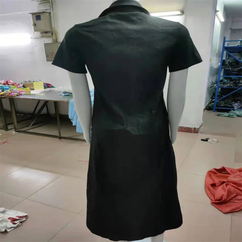 Vestido Chemise Feminino Jeans Midi com Botões e Saia Evasê em Jeans Premium – Le Vie