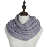 Cachecol Feminino Infinito de Tricô em Lã com Cabo Snood Gola Circular Cor Sólida para Inverno – Le Vie
