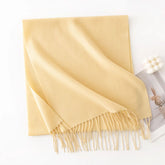 Cachecol Feminino de Inverno em Cashmere Malha com Efeito Xale 40x200cm Cor Sólida Elegante – Le Vie