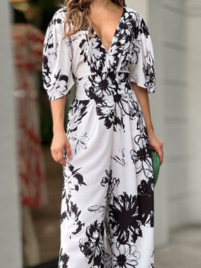 Macacão Longo Estampado Floral – Elegância e Leveza para o Verão