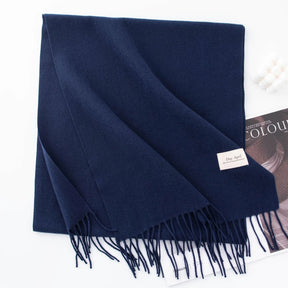 Cachecol Feminino de Inverno em Cashmere Malha com Efeito Xale 40x200cm Cor Sólida Elegante – Le Vie
