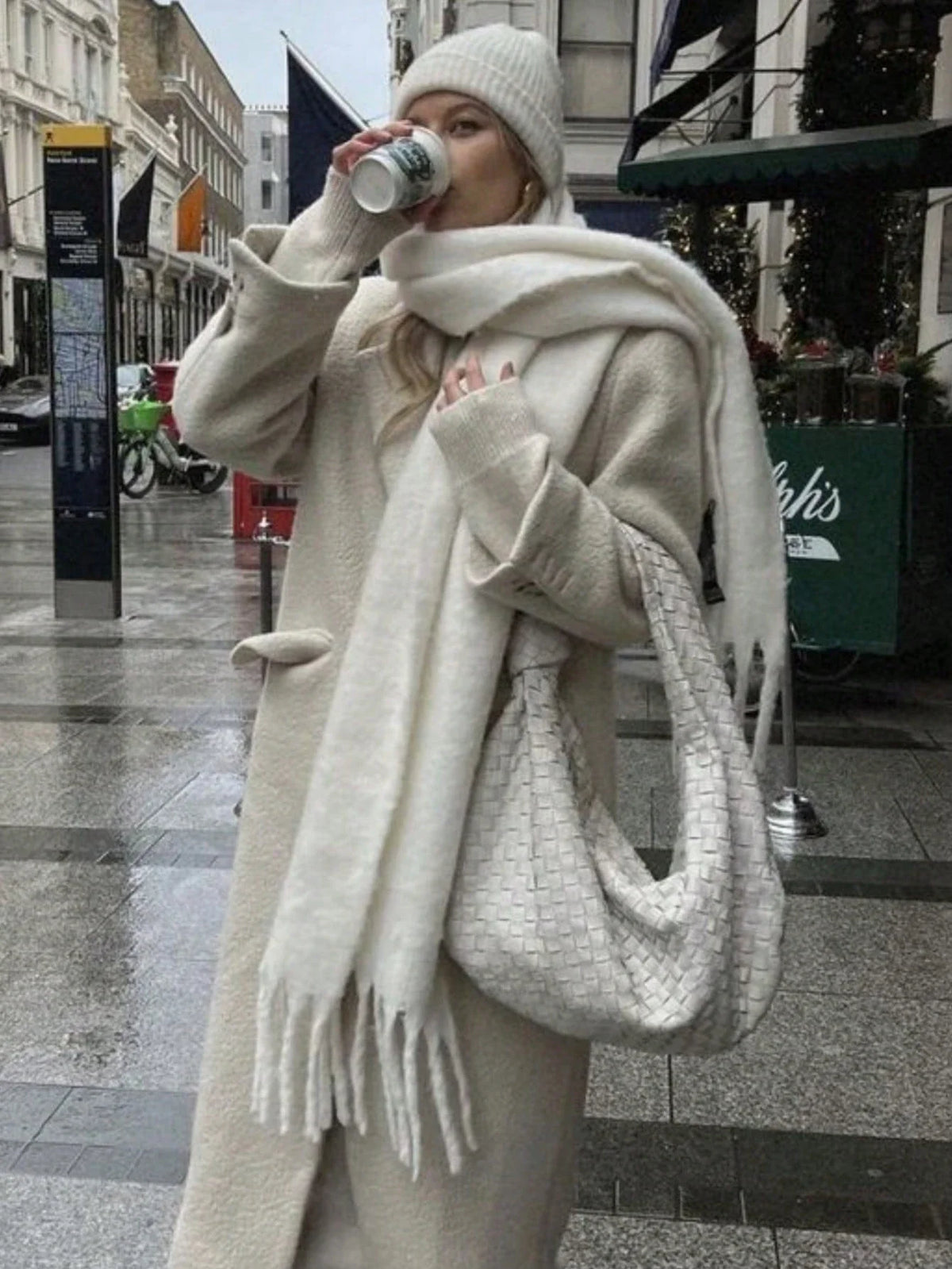 Lenço Feminino de Luxo em Caxemira Engrossada com Borlas Clássico Xale Macio para Outono e Inverno – Le Vie