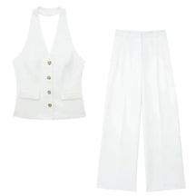 Conjunto Feminino Alfaiataria Colete Blazer Sem Mangas e Calça Pantalona em Tecido Premium – Le Vie