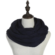 Cachecol Feminino Infinito de Tricô em Lã com Cabo Snood Gola Circular Cor Sólida para Inverno – Le Vie