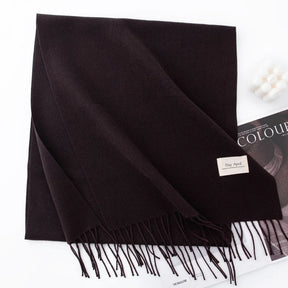 Cachecol Feminino de Inverno em Cashmere Malha com Efeito Xale 40x200cm Cor Sólida Elegante – Le Vie