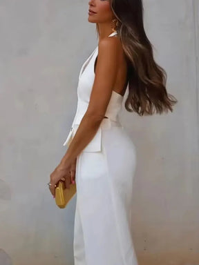 Conjunto Feminino Alfaiataria Colete Blazer Sem Mangas e Calça Pantalona em Tecido Premium – Le Vie