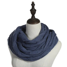 Cachecol Feminino Infinito de Tricô em Lã com Cabo Snood Gola Circular Cor Sólida para Inverno – Le Vie