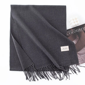 Cachecol Feminino de Inverno em Cashmere Malha com Efeito Xale 40x200cm Cor Sólida Elegante – Le Vie