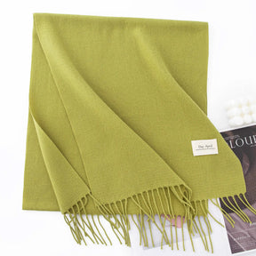 Cachecol Feminino de Inverno em Cashmere Malha com Efeito Xale 40x200cm Cor Sólida Elegante – Le Vie