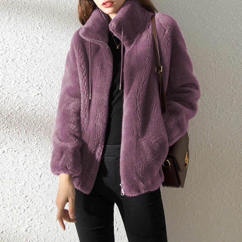 Mole de Lã Dupla Face Feminina com Gola Alta - Quente e Versátil - Outono/Inverno - Le Vie