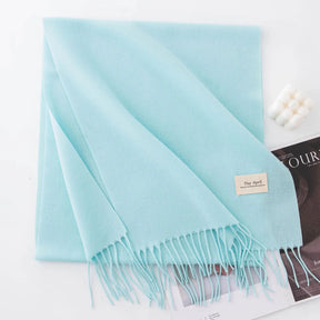 Cachecol Feminino de Inverno em Cashmere Malha com Efeito Xale 40x200cm Cor Sólida Elegante – Le Vie