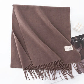 Cachecol Feminino de Inverno em Cashmere Malha com Efeito Xale 40x200cm Cor Sólida Elegante – Le Vie