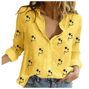 Blusa Feminina Vintage de Manga Longa em Linho e Algodão Premium para Primavera e Outono – Le Vie