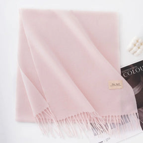 Cachecol Feminino de Inverno em Cashmere Malha com Efeito Xale 40x200cm Cor Sólida Elegante – Le Vie