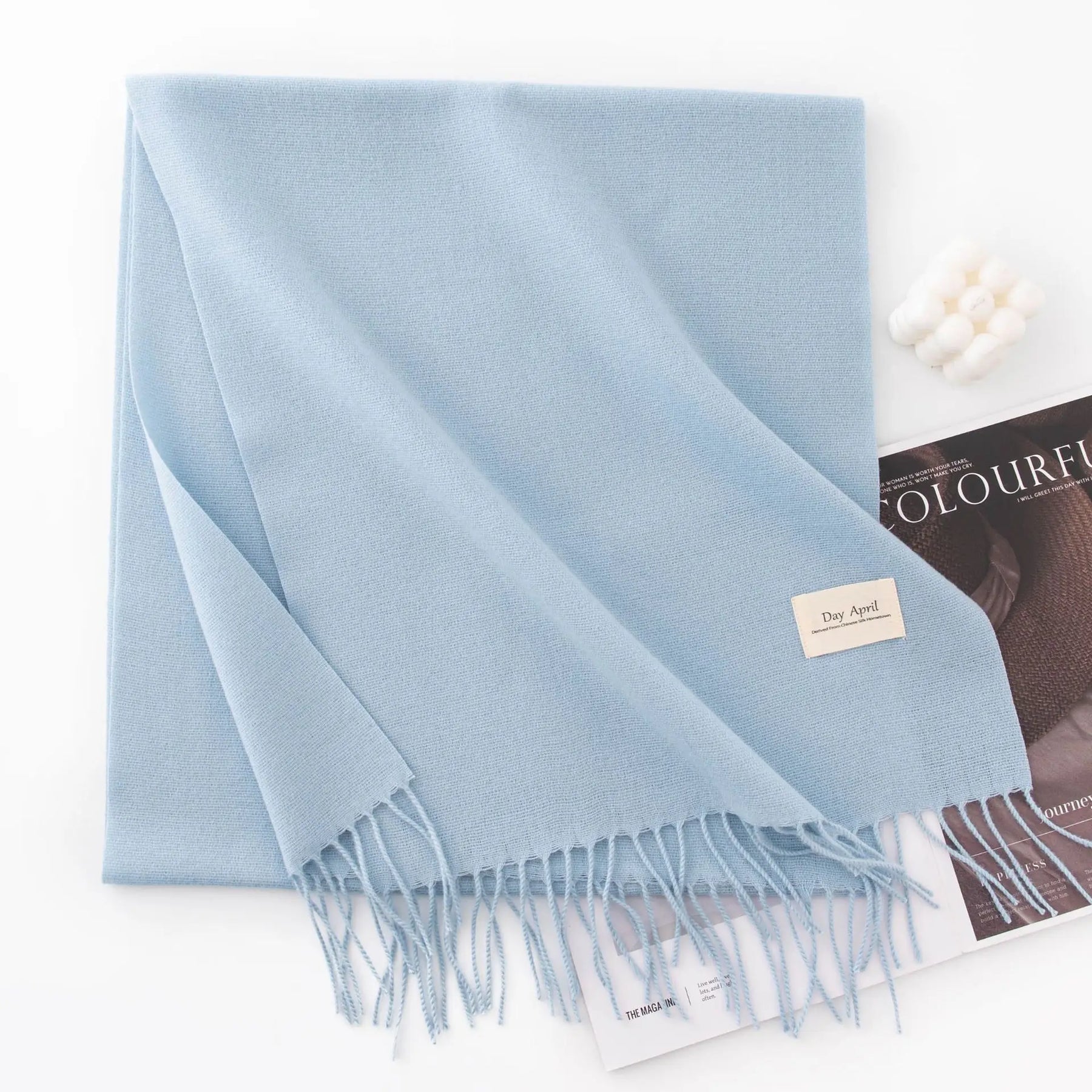 Cachecol Feminino de Inverno em Cashmere Malha com Efeito Xale 40x200cm Cor Sólida Elegante – Le Vie