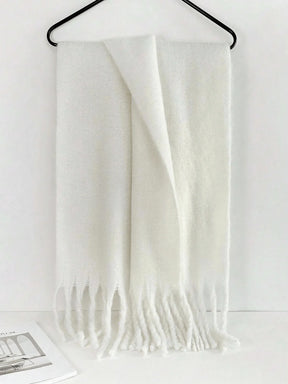 Lenço Feminino de Luxo em Caxemira Engrossada com Borlas Clássico Xale Macio para Outono e Inverno – Le Vie
