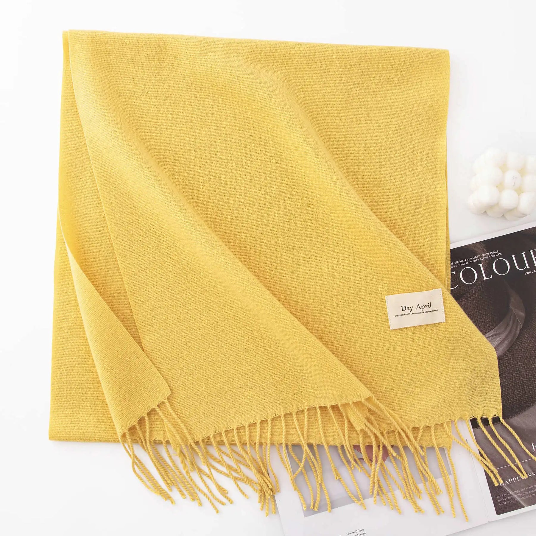 Cachecol Feminino de Inverno em Cashmere Malha com Efeito Xale 40x200cm Cor Sólida Elegante – Le Vie