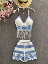 Conjunto Feminino Praia 2 Peças em Crochê com Franjas – Le Vie