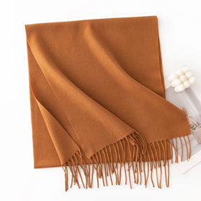 Cachecol Feminino de Inverno em Cashmere Malha com Efeito Xale 40x200cm Cor Sólida Elegante – Le Vie