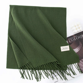 Cachecol Feminino de Inverno em Cashmere Malha com Efeito Xale 40x200cm Cor Sólida Elegante – Le Vie