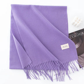 Cachecol Feminino de Inverno em Cashmere Malha com Efeito Xale 40x200cm Cor Sólida Elegante – Le Vie