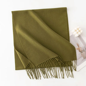 Cachecol Feminino de Inverno em Cashmere Malha com Efeito Xale 40x200cm Cor Sólida Elegante – Le Vie
