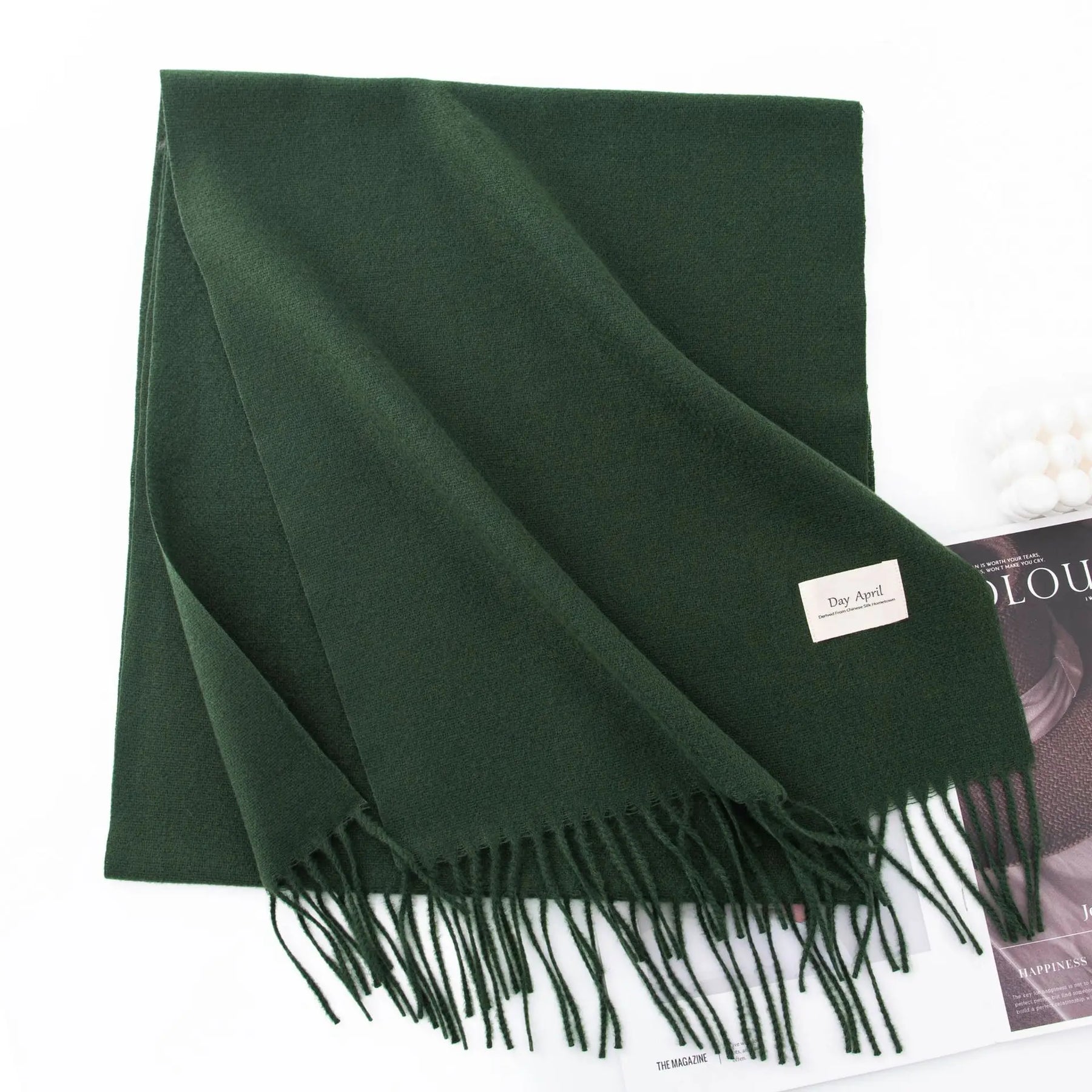 Cachecol Feminino de Inverno em Cashmere Malha com Efeito Xale 40x200cm Cor Sólida Elegante – Le Vie