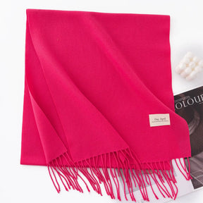 Cachecol Feminino de Inverno em Cashmere Malha com Efeito Xale 40x200cm Cor Sólida Elegante – Le Vie