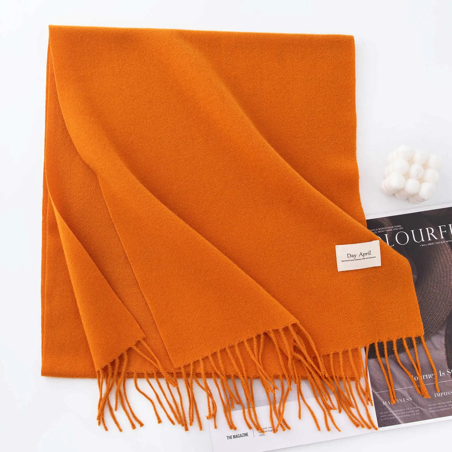Cachecol Feminino de Inverno em Cashmere Malha com Efeito Xale 40x200cm Cor Sólida Elegante – Le Vie