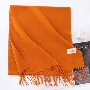 Cachecol Feminino de Inverno em Cashmere Malha com Efeito Xale 40x200cm Cor Sólida Elegante – Le Vie