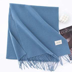 Cachecol Feminino de Inverno em Cashmere Malha com Efeito Xale 40x200cm Cor Sólida Elegante – Le Vie