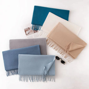 Cachecol Feminino de Inverno em Cashmere Malha com Efeito Xale 40x200cm Cor Sólida Elegante – Le Vie
