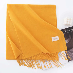 Cachecol Feminino de Inverno em Cashmere Malha com Efeito Xale 40x200cm Cor Sólida Elegante – Le Vie