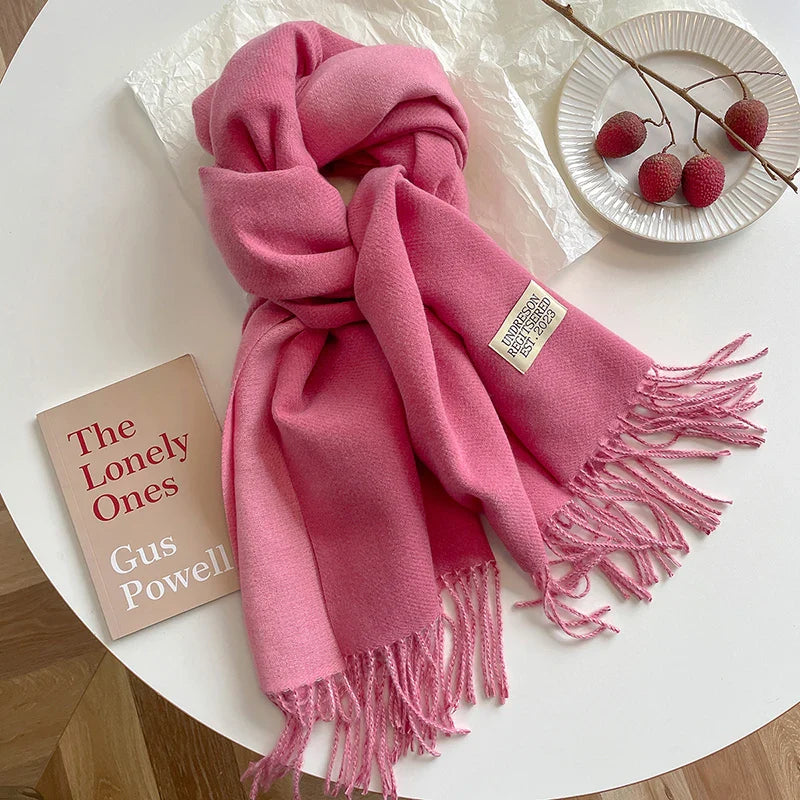 Cachecol Feminino Dupla Face de Inverno em Cashmere Tricot Premium – Le Vie