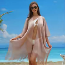 Saída de Praia Feminina em Crochê com Brilho