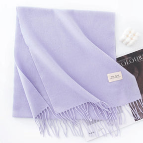 Cachecol Feminino de Inverno em Cashmere Malha com Efeito Xale 40x200cm Cor Sólida Elegante – Le Vie